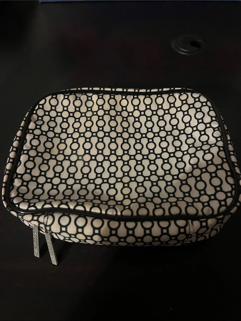 Modella Geometric Black & White Cosmetic Pouch